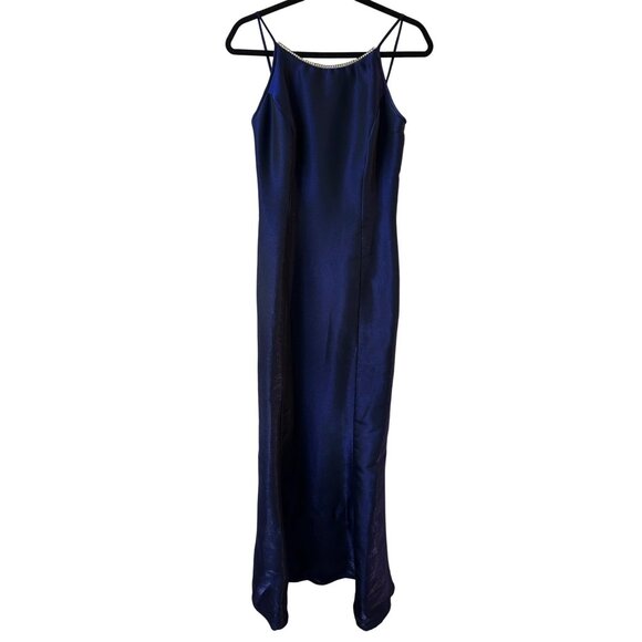 Gunne Sax 90s Y2K Gown Size 9/10 Prom Dress Purple Iridescent Rhinestone Formal - Picture 1 of 14